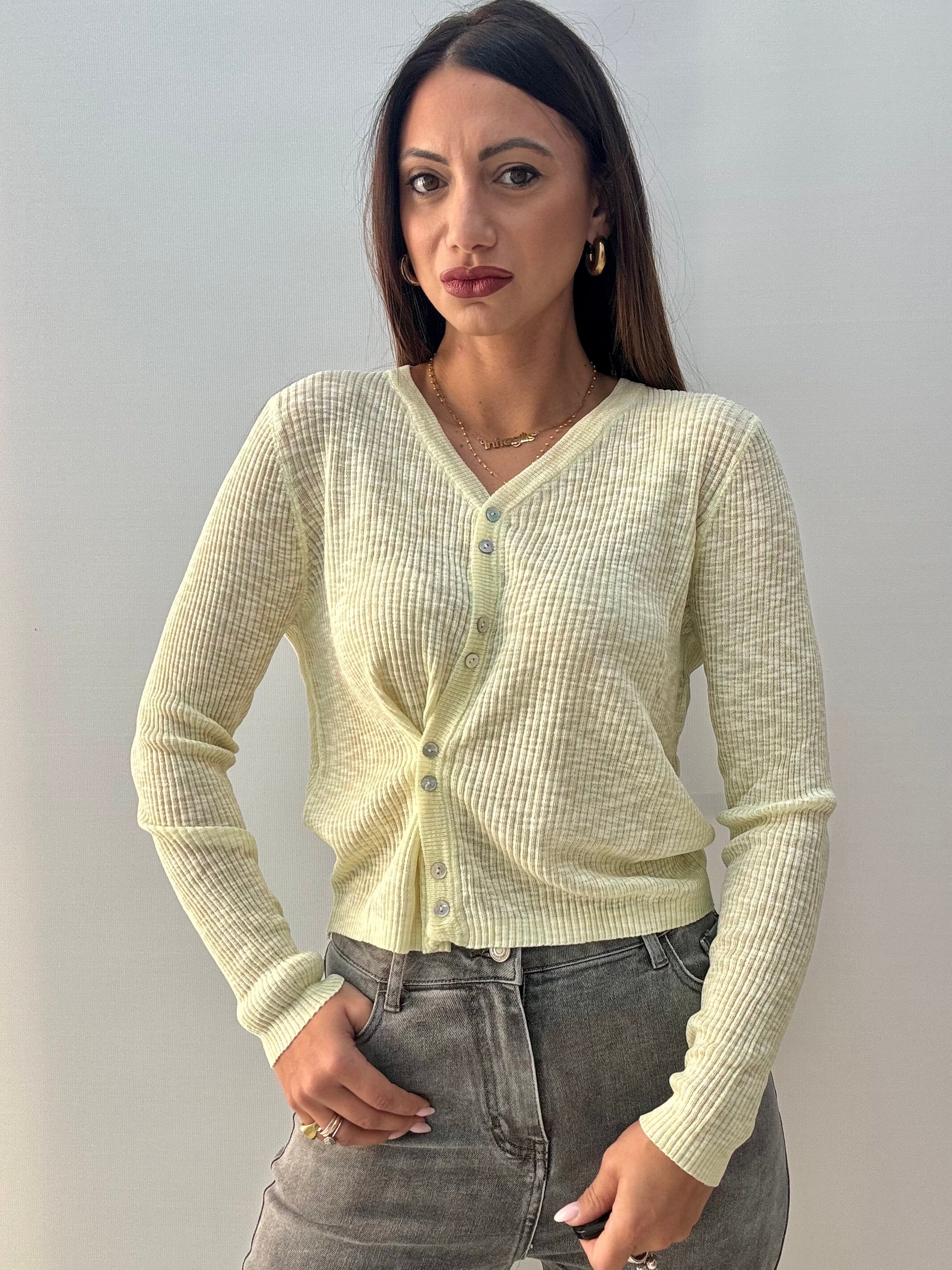 Cardigan Asimmetric Giallo